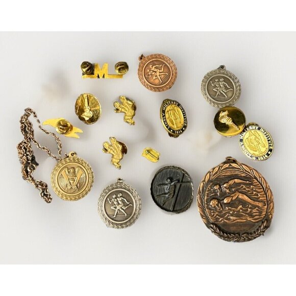 1970s Vintage High School Sports Athletic Medals Lot - Picture 1 of 10